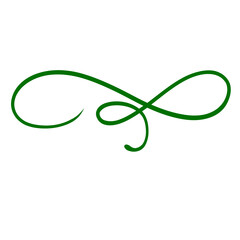 Green Curved Squiggle Shape Line 