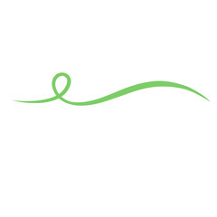 Green Curved Squiggle Shape Line 