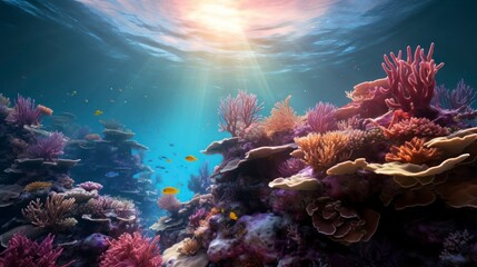 The Delicate Dance of Marine Life Revealed in Underwater Scenes, Highlighting the Ocean's Depth of Colors