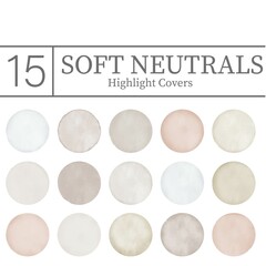 Soft Neutrals Social Media Highlights round watercolor stains