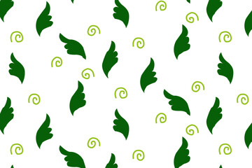 Green leaves seamless pattern background