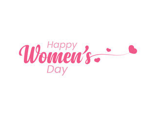 Happy international Women's Days logo design wordmark typograhy icon element vector 