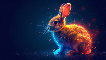 Adorable rabbit of the Easter Bunny. Fluffy rabbit to celebrate the Easter holiday season. Seasonal and new for the 2024 Easter holiday sparkling