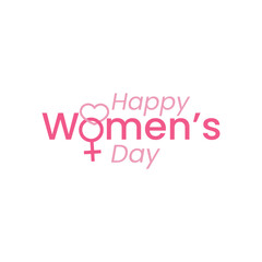 Happy international Women's Days logo design wordmark typograhy icon element vector 