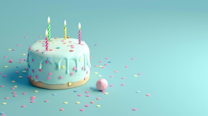 3D Rendering of a Birthday Cake