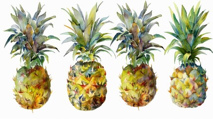 Pineapple in watercolors