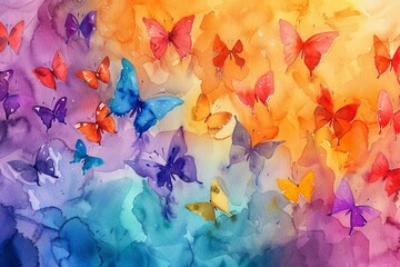 Colors of rainbow Photo watercolor paper
