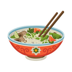 graphic tasty  healthy vietnamese pho soup
