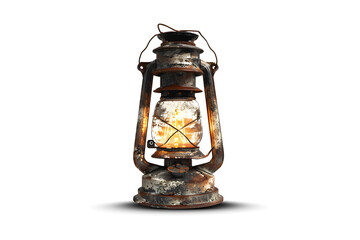 old Ramadan lantern vintage isolated on a white background, Transparent background © Thestudio