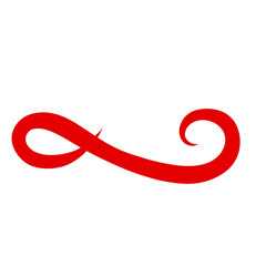 Red Curved Squiggle Line Divider