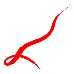 Red Curved Squiggle Line Divider