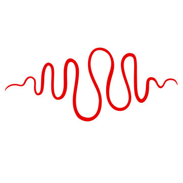 Red Curved Squiggle Line Divider