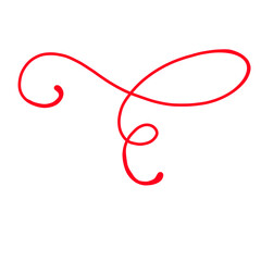 Red Curved Squiggle Line Divider