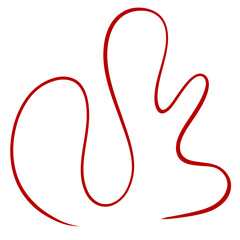 Red Curved Squiggle Line Divider