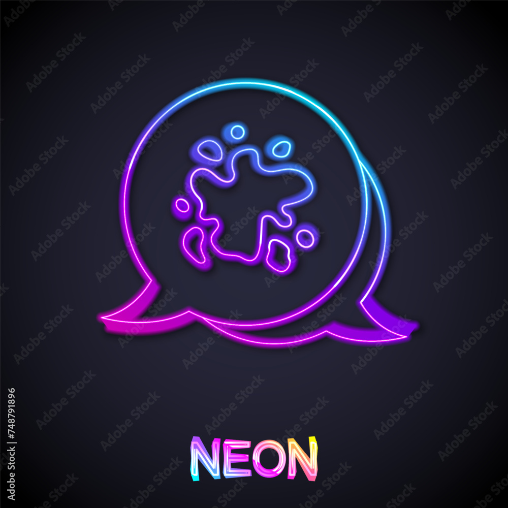 Wall mural Glowing neon line Paint spray icon isolated on black background. Vector - Wall murals