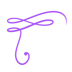Fototapeta na wymiar Purple Squiggle Swirl Line