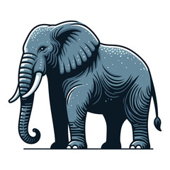 Obraz premium Elephant full body vector illustration, zoology illustration, African safari wild animal design template isolated on white background