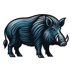 Fototapeta premium Wild hog boar pig full body design vector illustration, beast animal wildlife template isolated on white background