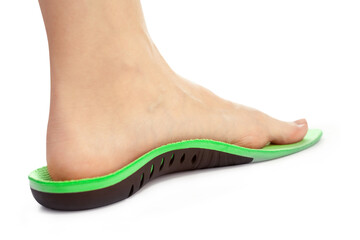 orthopedic insole and female leg