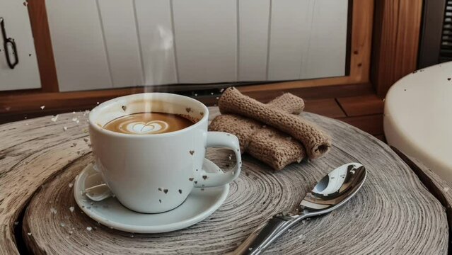 cup of coffee seamless looping 4k animation video background