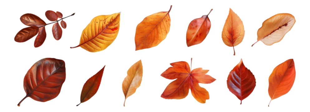 set of autumn leaves
