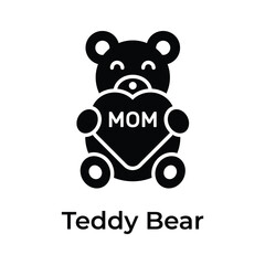 A teddy bear holding heart showing concept icon of mothers day celebration