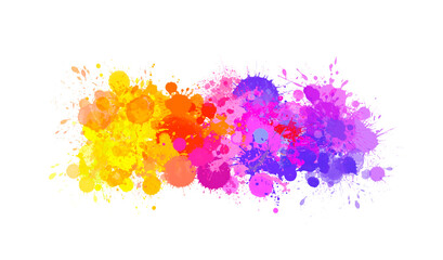 Multicolored splash watercolor blot - template for your designs.