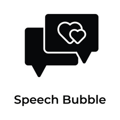 Fototapeta premium Speech bubble having heart denoting flat concept icon of mothers day conversation