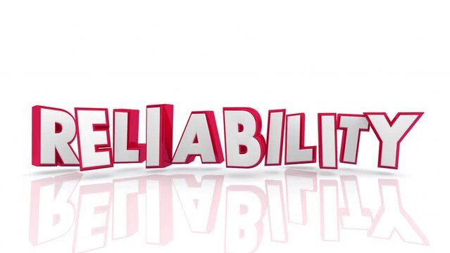 Reliability Consistent Service Trust Quality Commitment Promise Word 3d Animation