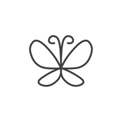 Butterfly Vector Line Icon illustration.