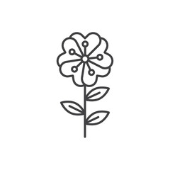Wild Rose Vector Line Icon illustration.
