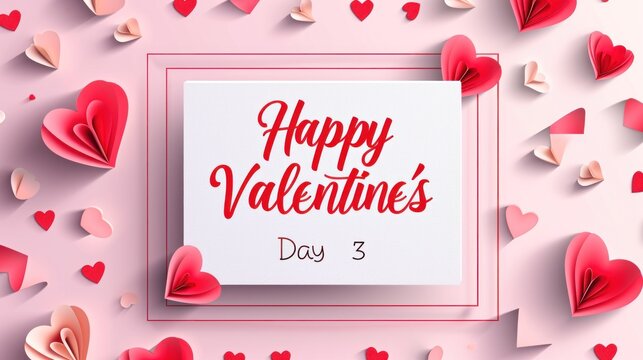 Valentine's day festival, pink background, love and hearts
