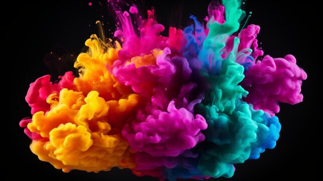 Vibrant and colorful paint splash desktop wallpaper background for a creative and artistic display