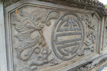 Bas-reliefs in the temple complex.
Tong Lam Lo son Pagoda. Vietnam, a suburb of Nha Trang. The country's largest statue of Buddha Amitabha.