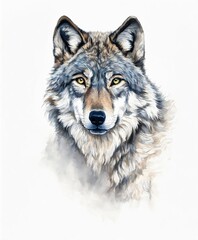 Une illustration d' un portrait de chien loup de face - generative AI - 748802476