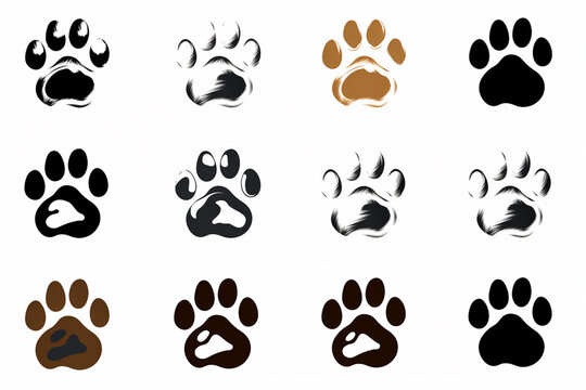 Bear paw. Animal footprints, footprints vector