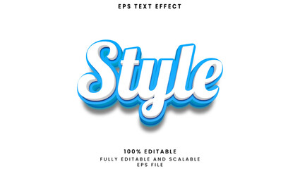 Style blue and white editable text effect	