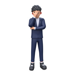 3D Sad Businessman in frustrated pose