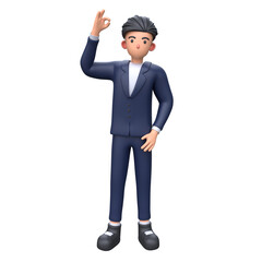 3D Businessman showing ok sign