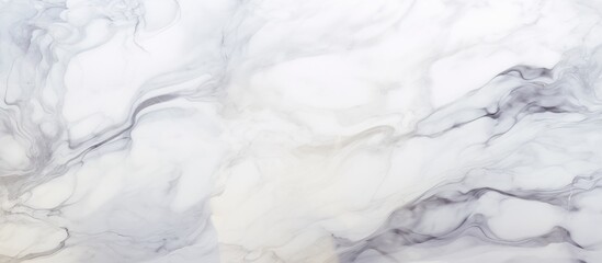 This close-up showcases the intricate details of a white marble texture, revealing a bright and...