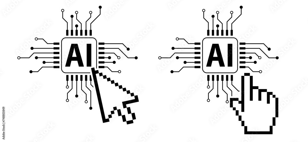 Aufkleber artificial intelligence ai pictogram. technology related to artificial intelligence, computers and s
