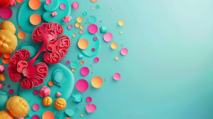 World Kidney Day Celebration Design: Kidney Line Art Element. Concept World Kidney Day, Celebration Design, Kidney Line Art Element. Copy space