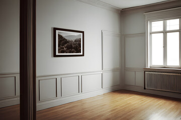 a framed view of the living room. Generative AI