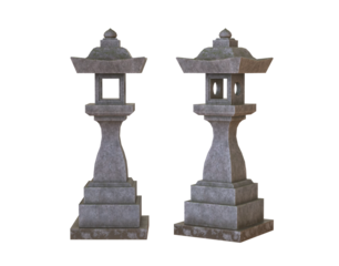 Japanese Stone Lantern. Isolated stone lantern for garden decoration.