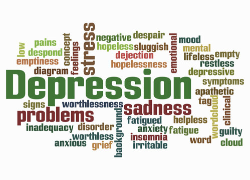 Word Cloud with DEPRESSION concept create with text only