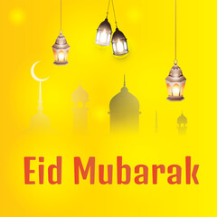 Eid Mubarok Poster Background with your holida