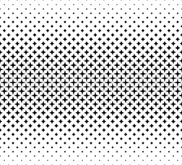 Geometric pattern of black stars and  squares on a white background.Seamless in one direction.Option with a Short fade out.