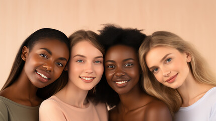 Obraz premium Multiethnic Women Smiling in Casual Wear