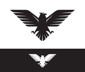 Flying eagle or hawk logo.