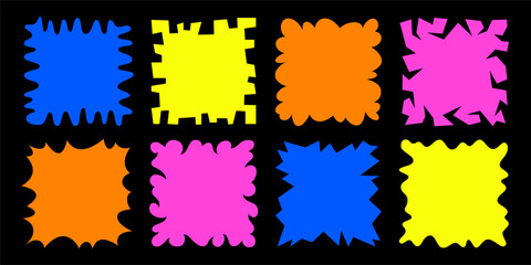 Abstract square shapes set for social media post.